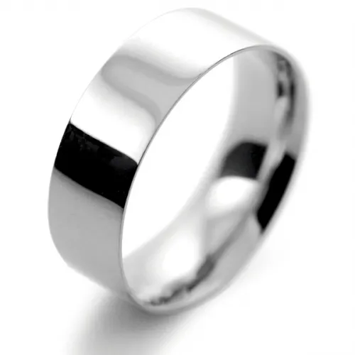 Flat Court Light - 7mm Platinum Wedding Ring 